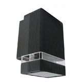 Aplique Unidireccional Aluminio Negro Texturado Ip65 Difusor Pared Exterior Intemperie Tech I