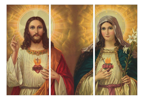 Cuadros Decorativos Trípticos Modernos Jesús Y María