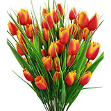 8 Paquetes De Tulipanes Artificiales Exteriores, Flores...