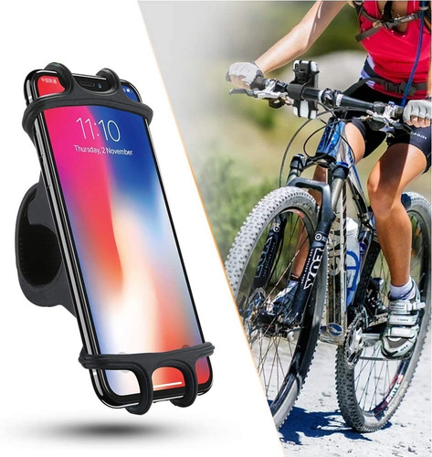 Soporte Porta Celular Bici Moto Manubrio Silicona Reforzado