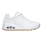 Tenis Skechers 73690 Uno Blanco Unisex Comodo Ligero Deporte