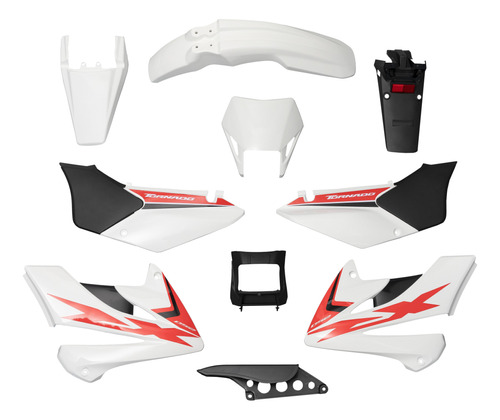 Kit Plasticos Completo Honda Xr250 Tornado 12 Pza Blanco Mtc