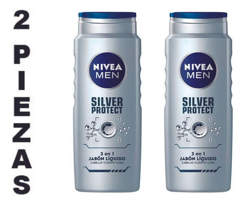 Jabón Líquido Nivea Men Silver Protect 500 Ml,2