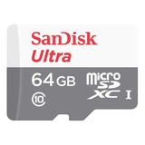 Memoria Micro Sd Sandisk 64gb Clase 10 Ultra Xc 100mb/s 