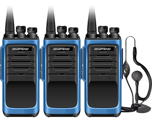 Kit 3 Handy Baofeng Bf888s Max Radio Walkie Talkie Uhf Con Auricular Color Negro Y Azul