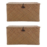 2 Sets Fei Straw Woven Storage Basket