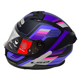 Capacete Ls2 Ff808 Stream 2 Vintage Preto Roxo Cinza