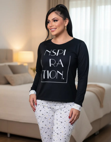 Pijama Longo Feminino Malha Adulto Manga Comprida | MercadoLivre