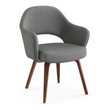 Silla Saarinen Con Brazos 4 Patas Madera Tapizada