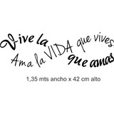 Vinilo Pared Frase Vive Decoración Wall Stickers