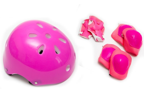 Set Protecciones Casco Niña Niños Bicicleta Cascos