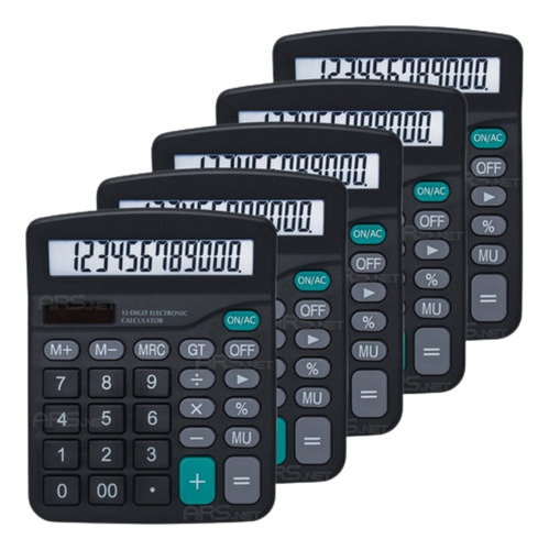 Kit 5 Calculadoras De Mesa Escritorio Balcao 12 Dígitos N/f