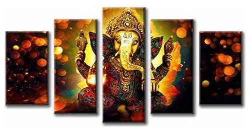 Djsylife Hindu God Ganesha Wall Art Canvas Impreso Para La
