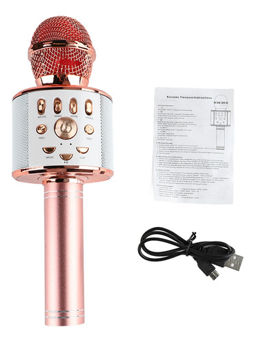 Micrófono De Karaoke Inalámbrico Con Bocina Y Bluetooth Usb