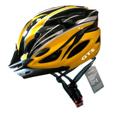 Capacete Com Sinalizador Led Ciclismo Bike Amarelo Gts