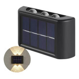 Arandela Solar 6 Leds Jardim Escadas Muros Prova Dágua