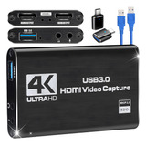 Tarjeta De Captura De Audio Video 4k Hd 1080p@60hz Usb 3.0