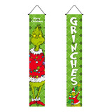 Banner De Feliz Navidad Para Decoración De Puerta De Grinch