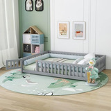 Cama Montessori Queen Size Con Valla De Seguridad