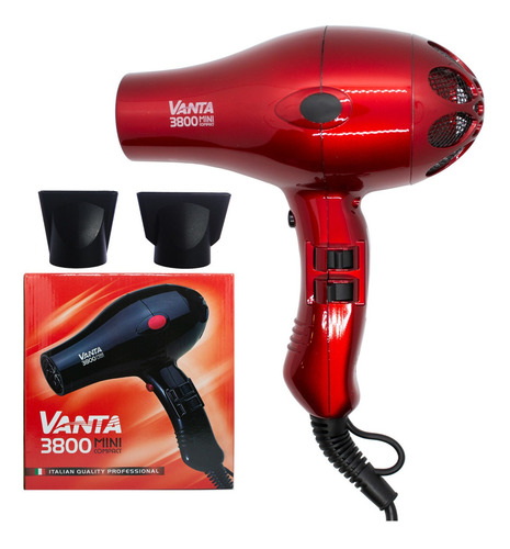 Vanta 3800 Mini Compact Secador Pelo Profesional 1800w Rojo