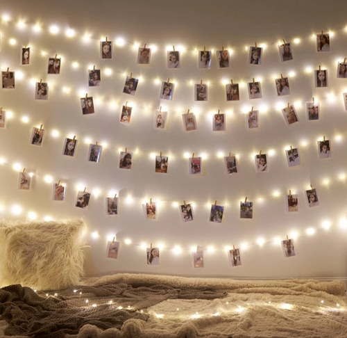 Luces Y Clips Decorativos De Fotos 4.5m 40 Leds 16 Clips. St