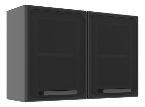 Gabinete Superior De Cocina 80cm En Acero 2 Puertas Gris