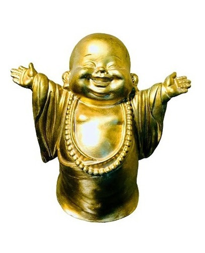 Buda Dourado Sorriso Hindu Tailandês Tibetano Estátua Resina