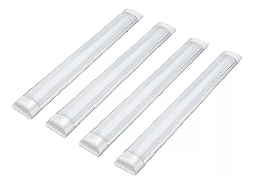  Kit 4 Led Tubular Slim 60cm Luz Neutra 4000k  Bivolt 18w