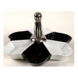 Copetinero De Porcelana 6 Piezas Blanco Y Negro Oferta 