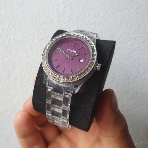 Reloj Fossil Púrpura Es-2611 Para Dama Original