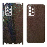 Skin Samsung Galaxy A52 Decorativo Holográfico Negro 2pzs