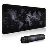 Mouse Pad Grande Gamer Desk Pad Mapa Mundi Preto