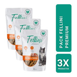 Pack 3 Alimento Humedo Gatos Mix Atun Y Salmon 85gr Fellini