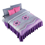 Colcha + Cojines Individual Melany Lila Morado Envio Gratis