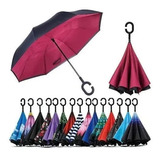 10 Paraguas Reversible Estampado Y De Colores Lluvias Invert