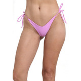 Micro Bikini Colaless Con Amarras Lila