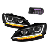 Faros Jetta 2011 2012 2013 Al 2017 Drl Lupa Y Led Secuencial