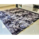 Alfombras Peludas Livianas 180cm X 200 Cm  Negra Jaspeada