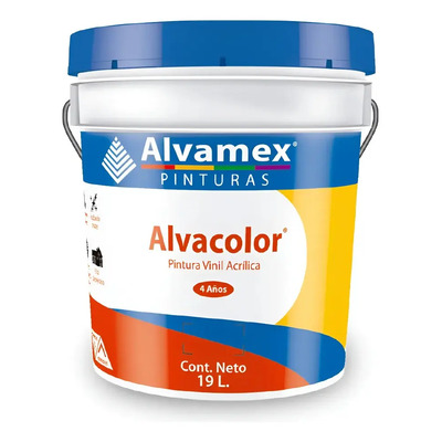 Pintura Vinilica 19l Alvacolor Int\u002Fexterior Mate 4 Años Color Blanco Perla | Envío gratis