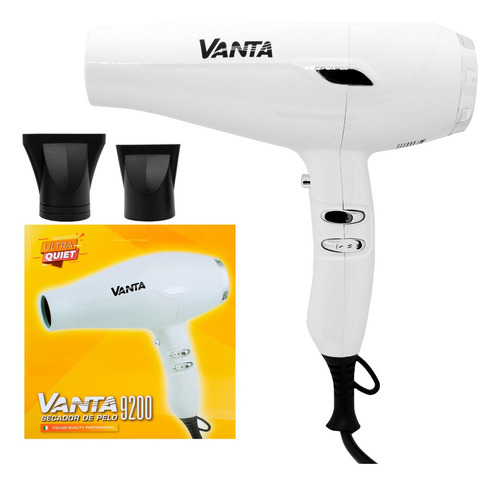 Vanta 9200 Ultra Quiet Secador De Pelo Profesional 2000w 3c Color Blanco