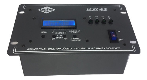 Rack Dmx Analógico Sequencial Dimmer Rele 2000w Drx 4.2 