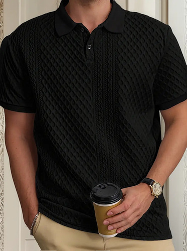 Camisa Polo Casual De Manga Corta Y Unicolor Para Hombre | MercadoLibre