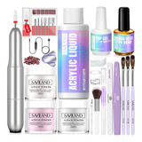 Saviland Kit De Uñas Acrílicas, Taladro,pincel,uñas Acrílico