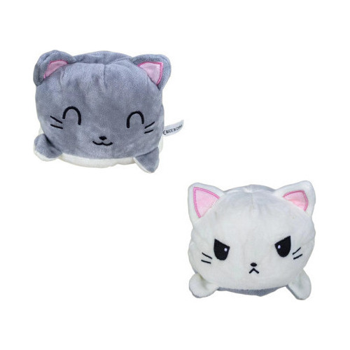 Gato Gris A Blanco, Juguete De Peluche Reversible