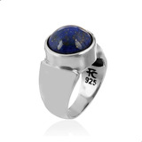 Anel Lapis Lazuli Natural, Prata 925. Fp - 11065104-1