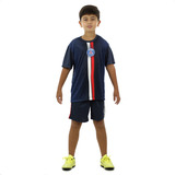 Uniforme Infantil Kit Camisa Shorts Psg Paris Saint Germain