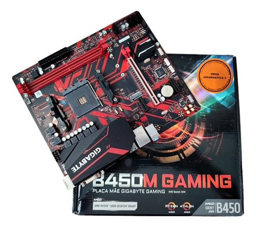 Placa Mãe Gigabyte B450m Gaming, Chipset B450 Amd Am4 Ddr4