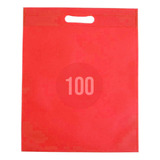 100 Bolsas Tnt De Genero 31x25 Reciclable Rojo 40grs