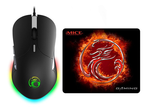 Mouse Optico Gamer Imice X6 6400 Dpi + Mousepad Generico S