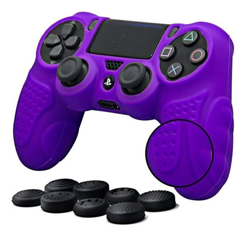 Ps4 Funda Expert Silicona Playstation 4 + 8 Grips Color Morado